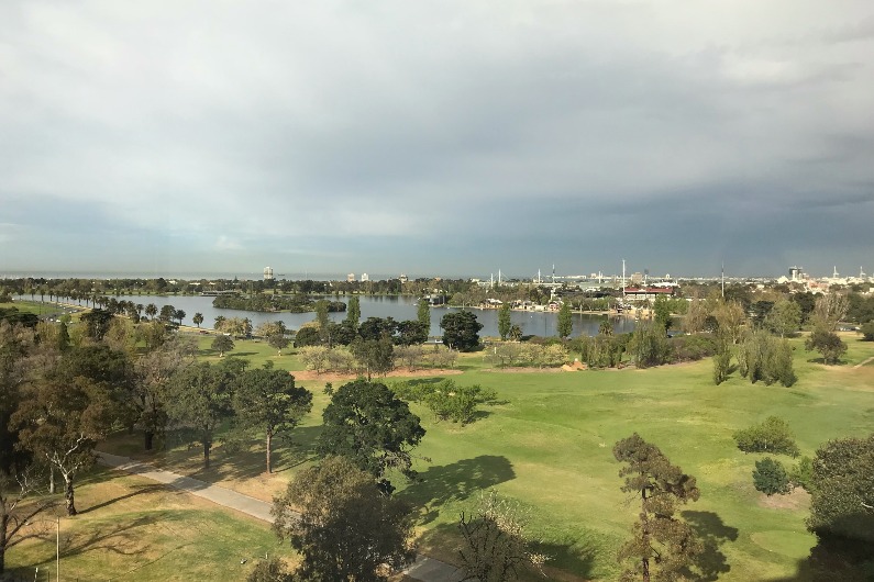 A view over Albert Park lake in Melbourne